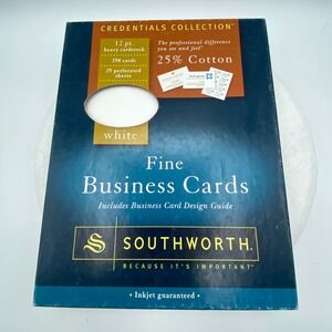 Southworth Credentials Collection 150 Business Cards White 25% Cotton BC#11
